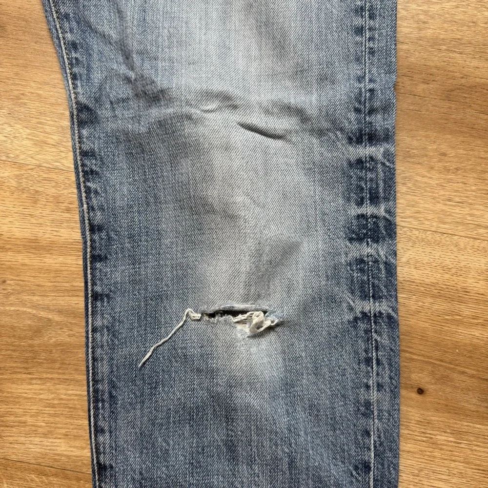G-Star Raw 3301 Tapered Jeans Mens 27x30 Light Blue Distressed‎ Button Fly Pants